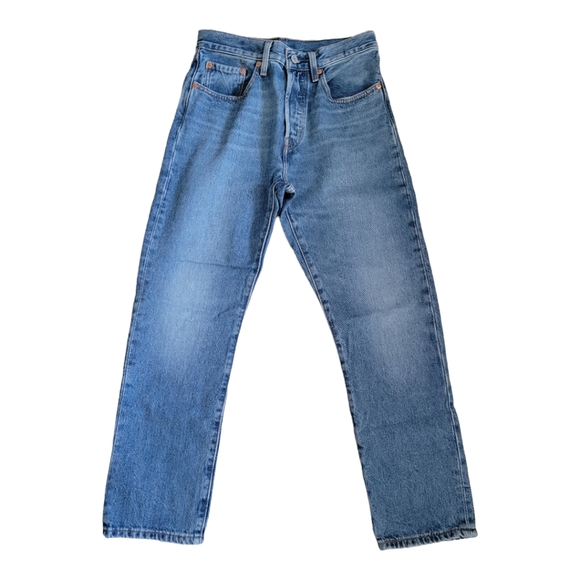 NWOT Levi's 501 Straight Leg High-rise Blue Jeans Size 26 100% Cotton - Picture 6 of 6